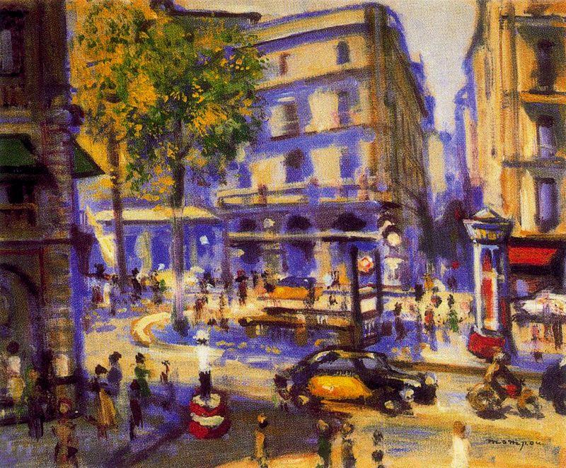 Испания живопись ла Рамбла. La Rambla Barcelona картина. Улицы Барселоны маслом. Картина вечерняя Барселона.